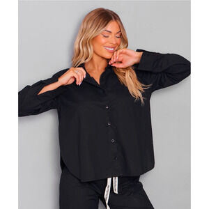 PRETTYLITTLETHING Black Back Tie Detail Long Sleeve Size US S NWT UK Size M